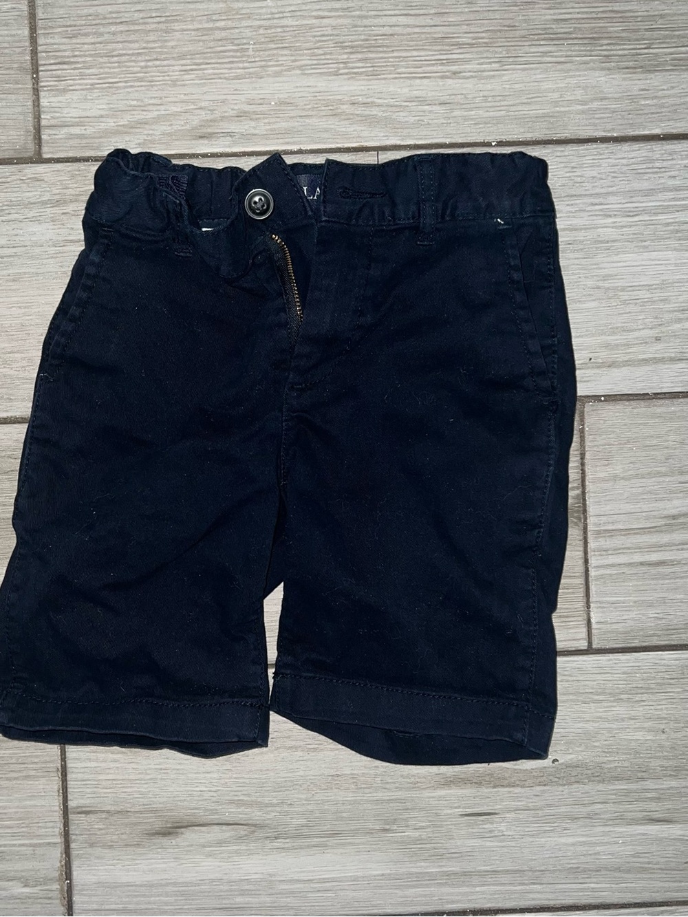 Navy Blue Elastic-Waist Kids uniform Shorts